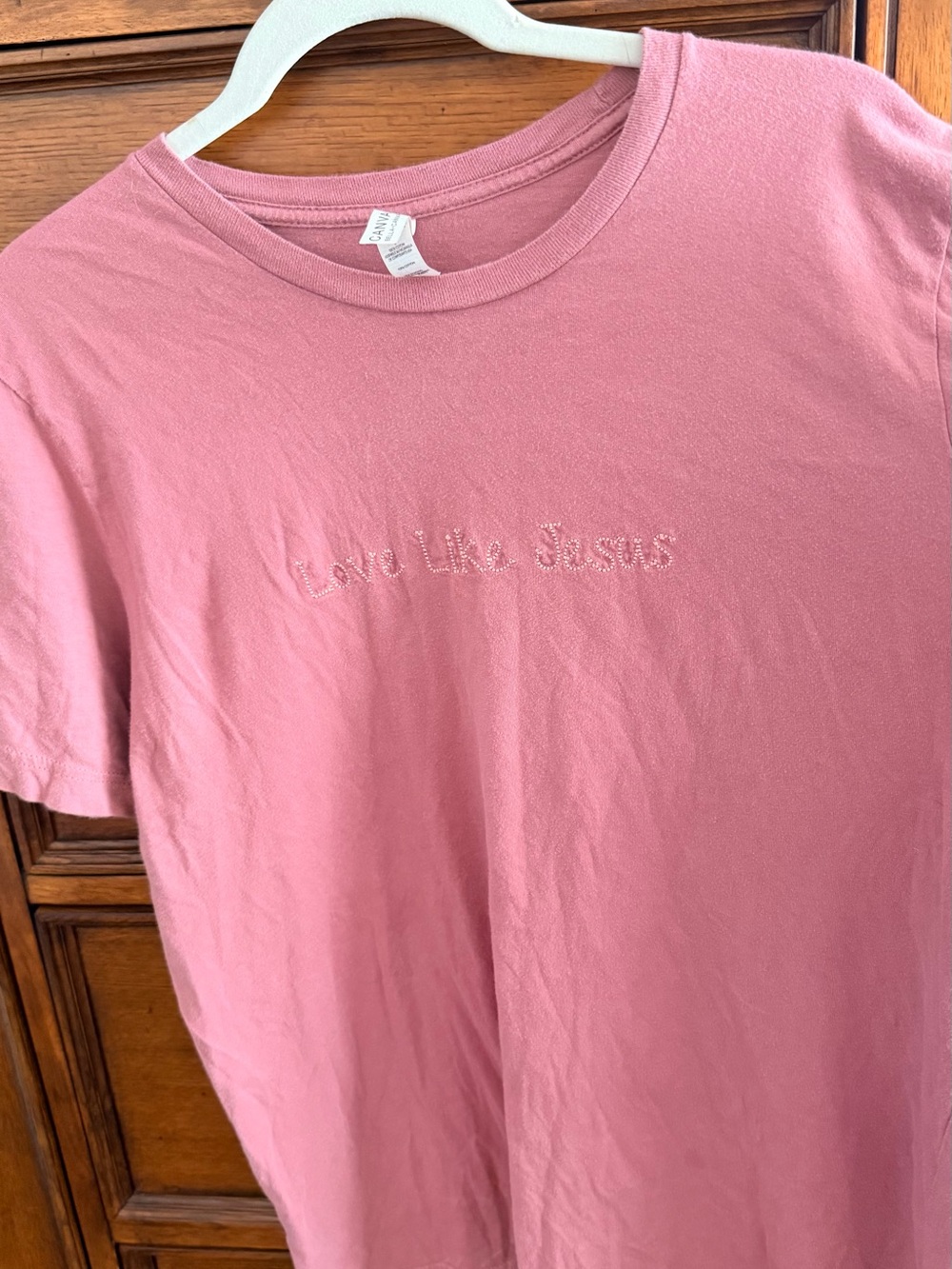 Bella Canvas Pink 'Love Like Jesus' Short Sleeve Tee